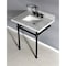 Kingston Brass 30X22 Carrara Marble Vanity Top W/Brass Feet Combo, Carrara Marble/Blk KVPB30MBSQ0 - alternate 3